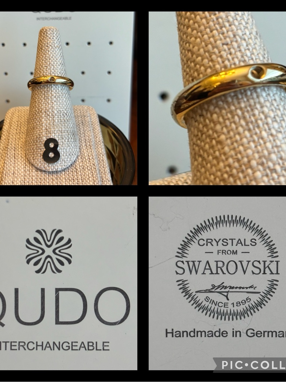 QUDO Interchangeable Ring Gold 8
